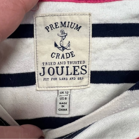 Joules Harbour long sleeve striped top SZ 8 - Picture 4 of 7